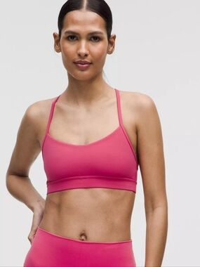Lululemon Flow Y Bra Nulu Pink Size 8 Light Support Yoga Gym